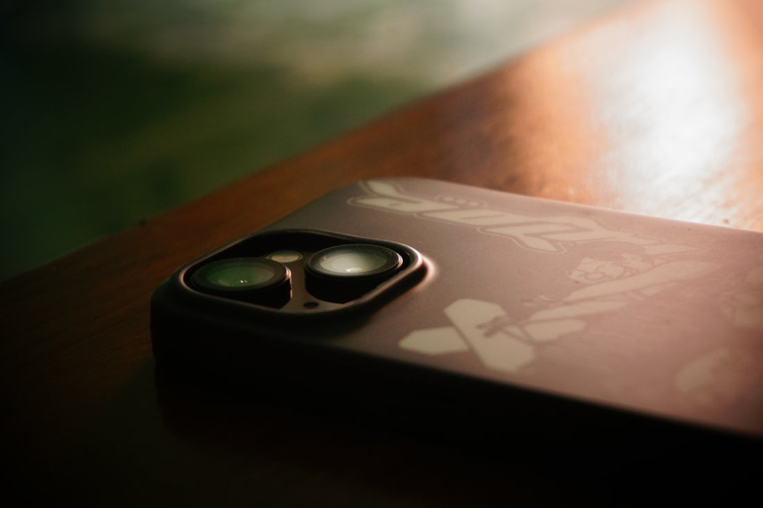 A close up of a cell phone on a table