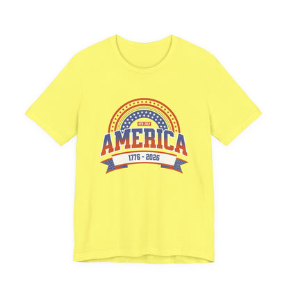 America 1776-2026 Patriotic Flag Tee | Stars Red White Blue