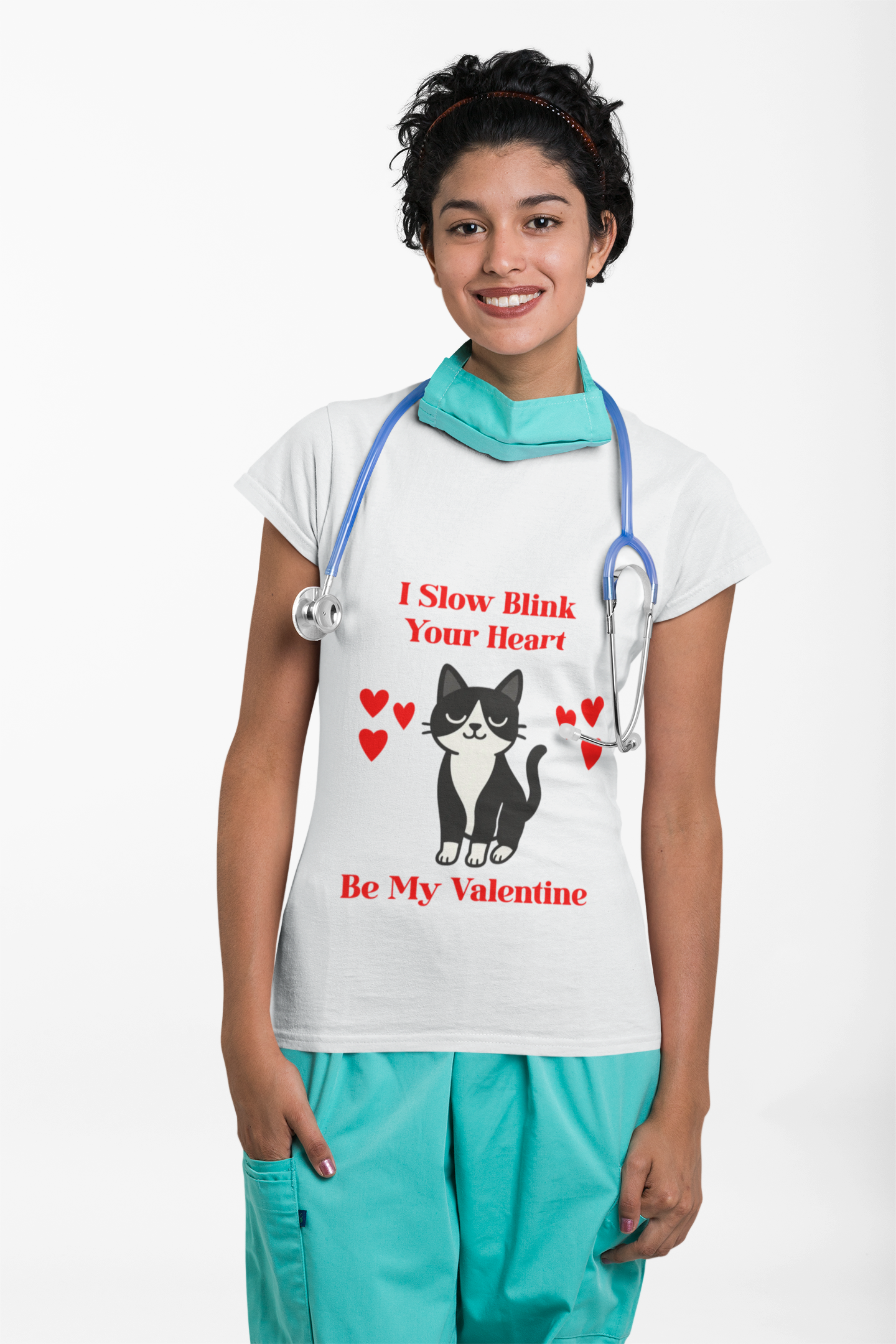 Valentine Cat T Shirt Be My Valentine I Slow Blink Tee