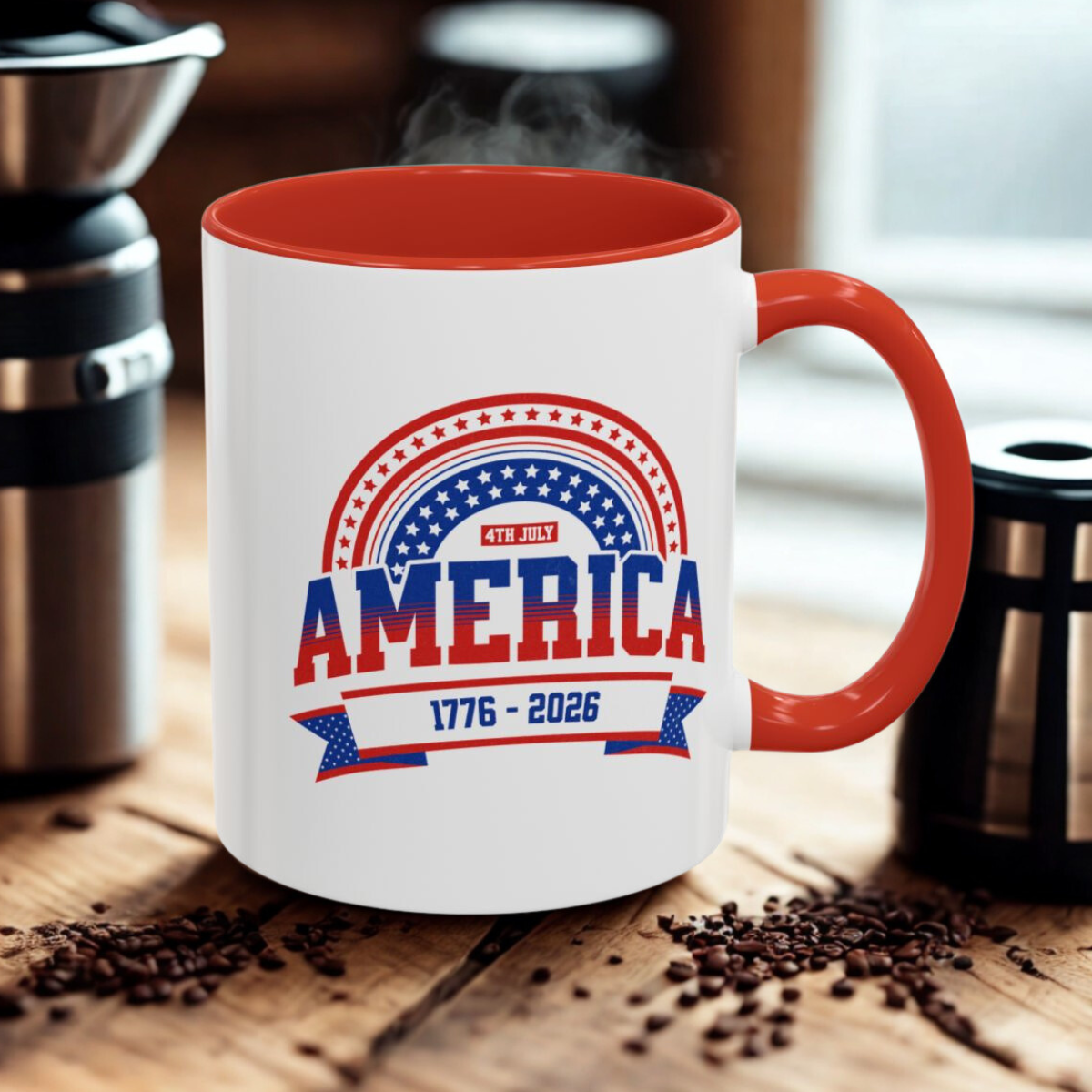 America 1776-2026 Patriotic Accent Coffee Mug 11 oz.
