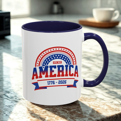 America 1776-2026 Patriotic Accent Coffee Mug 11 oz.