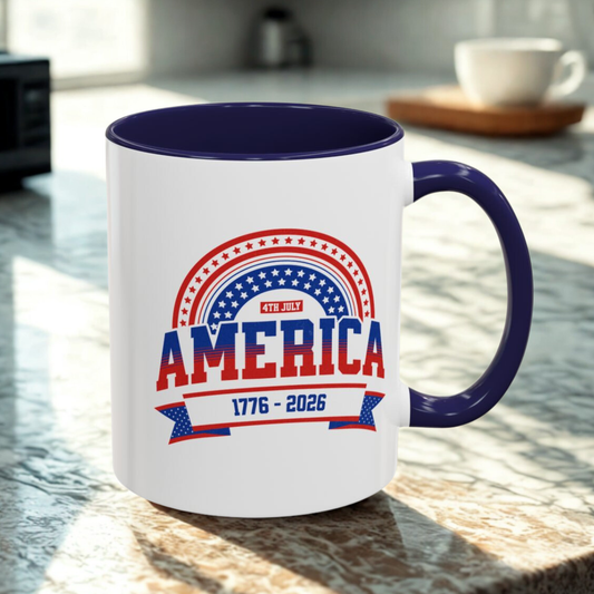 America 1776-2026 Patriotic Accent Coffee Mug 11 oz.