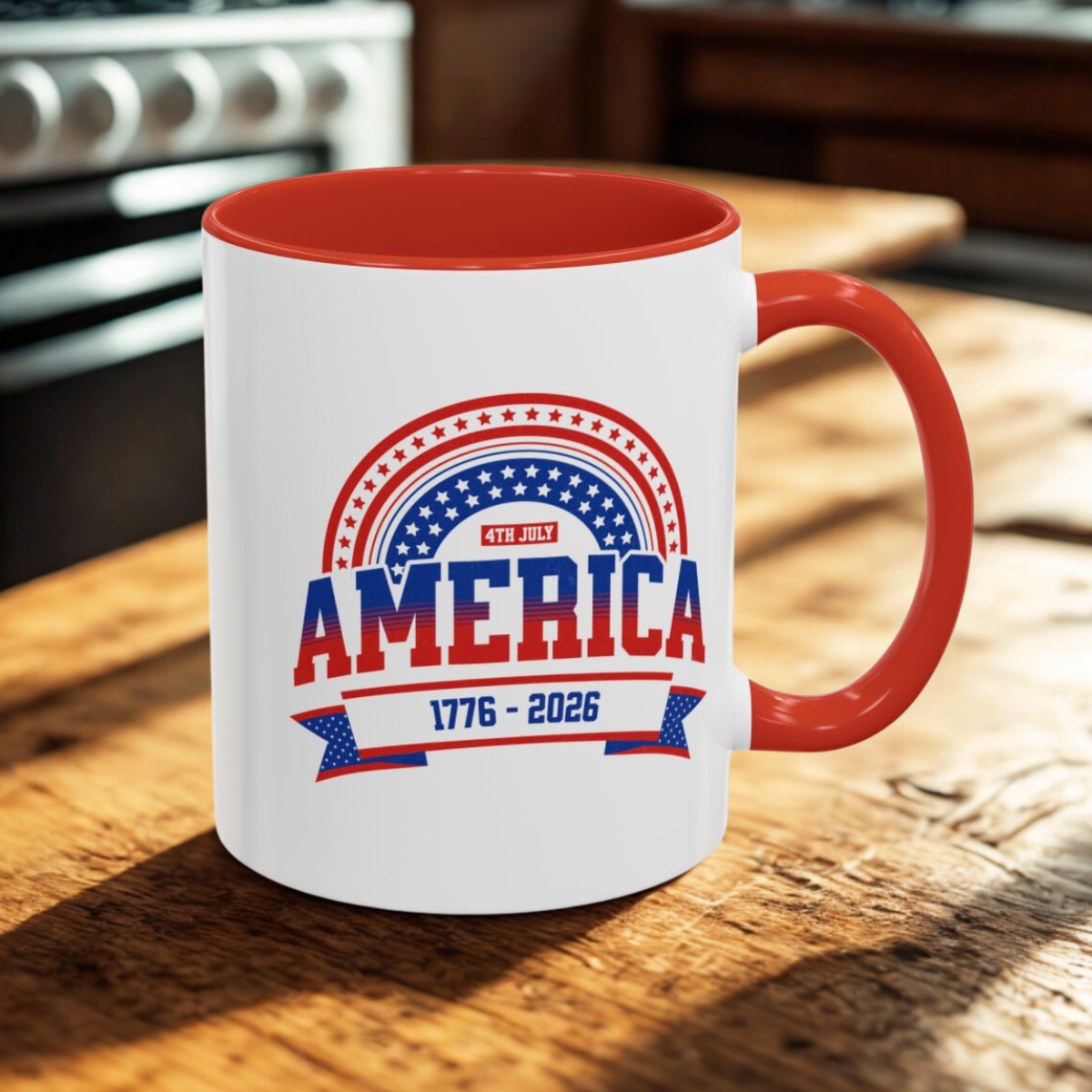 America 1776-2026 Patriotic Accent Coffee Mug 11 oz.