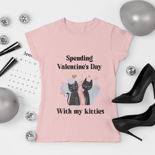 Valentine's Day 'Spending Valentine's Day with My Kitties' Tee