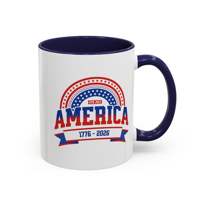 America 1776-2026 Patriotic Accent Coffee Mug 11 oz.