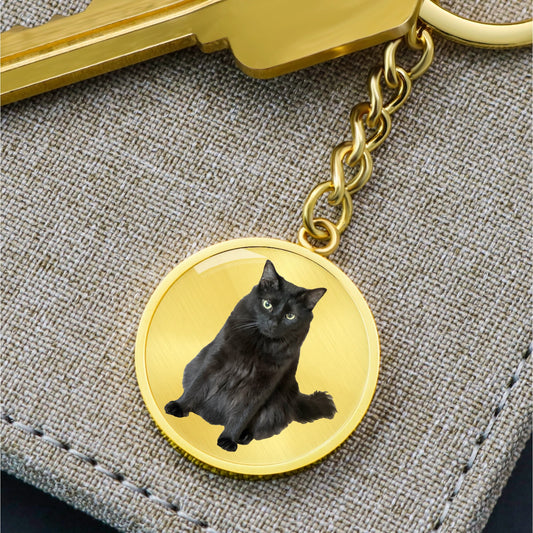 Circle Pendant With Keychain with Custom Photo