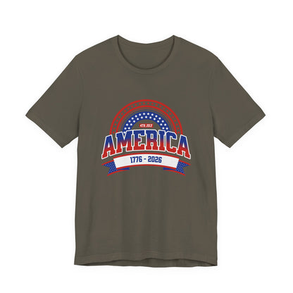 America 1776-2026 Patriotic Flag Tee | Stars Red White Blue