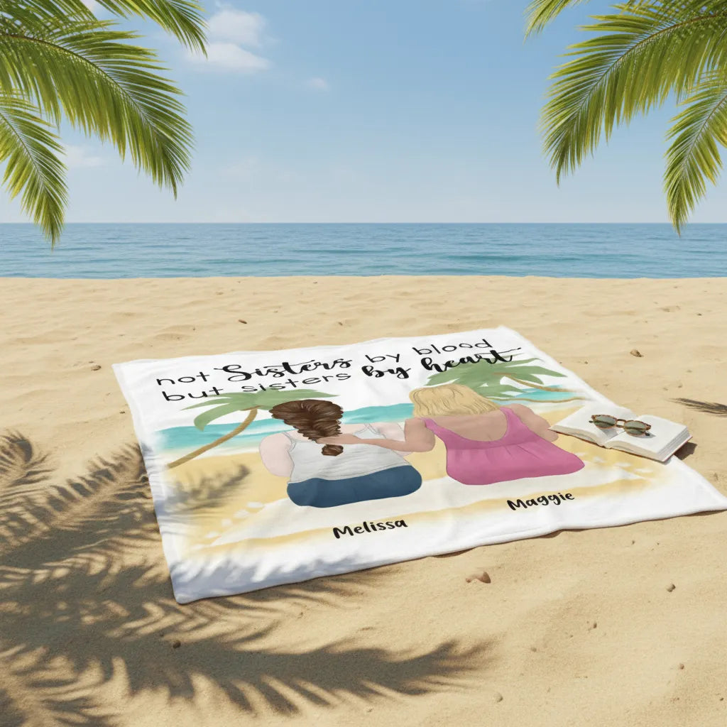 Custom Coral Fleece Blanket Not Sisters By Blood But Sisters By Heart