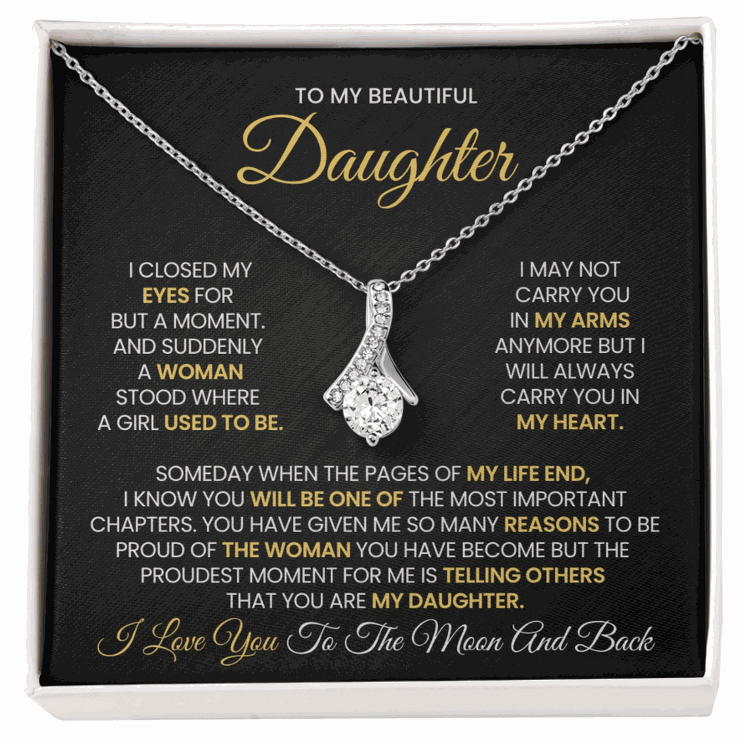My Daughter Alluring Beauty Necklace - Elegant Gift for Your Precious Child