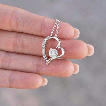 Forever Love Heart Necklace with Polished Heart Pendant - Timeless Elegance