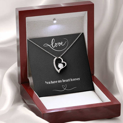 Forever Love Heart Necklace with Polished Heart Pendant - Timeless Elegance