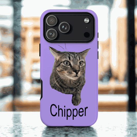 Tough Case for iPhone® 17 Series with a custom photo and text design, dual-layer durable protection