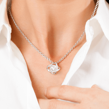 Love Knot Necklace with Stunning Cubic Zirconia Crystals for Timeless Elegance