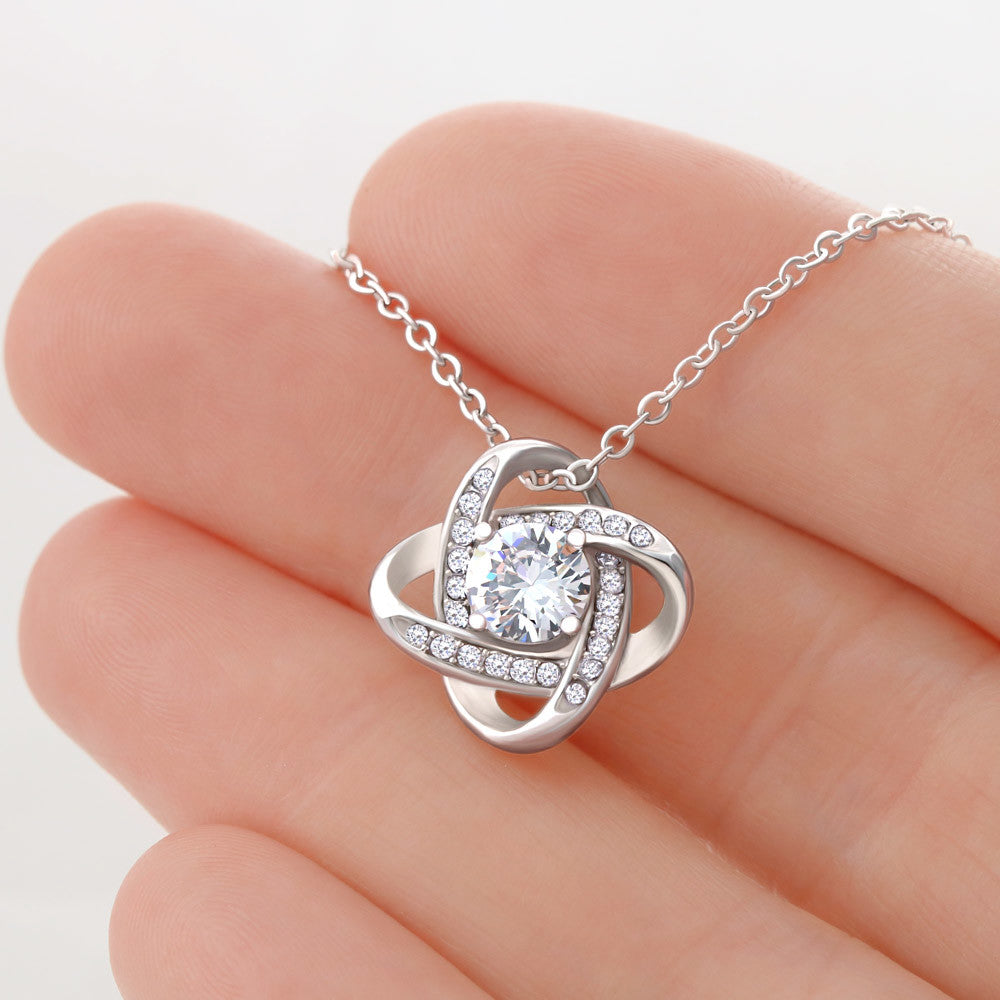 Love Knot Necklace with Stunning Cubic Zirconia Crystals for Timeless Elegance